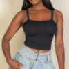 Cropped Square-Neck Tank Top