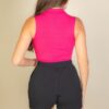 Ribbed Polo-Neck Cropped Tank Top for Layering