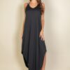 Double-Strap Cami Loose-Fit Dress with Side Slits