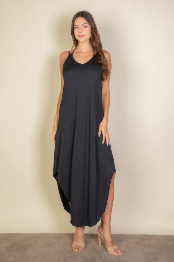 Double-Strap Cami Loose-Fit Dress with Side Slits