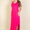 Double-Strap Cami Loose-Fit Dress with Side Slits