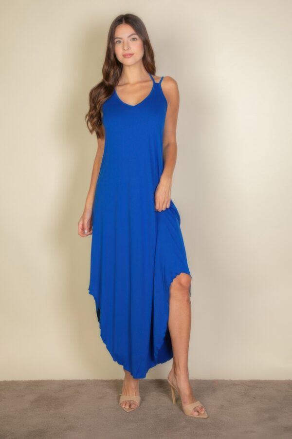 Double-Strap Cami Loose-Fit Dress with Side Slits