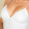 Ribbed Eyelash Lace Cami Mini Dress