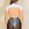 Ruched Ruffle Mesh Mini Skirt – Sheer Bodycon