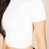 Ribbed Short-Sleeve Round-Neck Top – Slim Fit