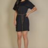 Double-Fold Sleeve Mini Dress – Relaxed Lightweight