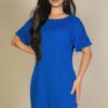 Double-Fold Sleeve Mini Dress – Relaxed Lightweight