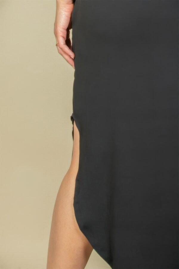 Plus Size V-Neck Batwing Long Dress with Hidden Pockets