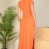 Batwing V-Neck Maxi Dress with Hidden Pockets