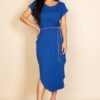 Batwing V-Neck Maxi Dress with Hidden Pockets