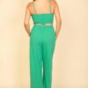 Bustier Crop Cami & Slant-Pocket Straight Pants Set