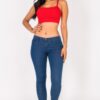 Ribbed Knit Cami Crop Top – Square Neckline