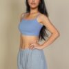 Ribbed Knit Cami Crop Top – Square Neckline