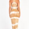 Stripe Tie-Dye Maxi Dress with Spaghetti Straps