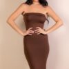 Strapless Tube Bodycon Midi Dress – Streamlined Silhouette