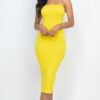 Strapless Tube Bodycon Midi Dress – Streamlined Silhouette