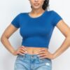 Short Sleeve Roundneck Crop Top – Fitted Crop