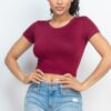 Short Sleeve Roundneck Crop Top – Fitted Crop