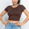 Short Sleeve Roundneck Crop Top – Fitted Crop