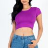 Short Sleeve Roundneck Crop Top – Fitted Crop