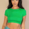Short Sleeve Roundneck Crop Top – Fitted Crop