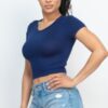 Short Sleeve Roundneck Crop Top – Fitted Crop