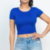 Short Sleeve Roundneck Crop Top – Fitted Crop