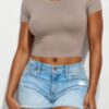 Short Sleeve Roundneck Crop Top – Fitted Crop
