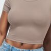 Short Sleeve Roundneck Crop Top – Fitted Crop