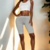 High-Waist Bike Shorts – Knee-Length Stretch