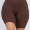 High-Waist Bike Shorts – Knee-Length Stretch