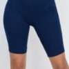 High-Waist Bike Shorts – Knee-Length Stretch