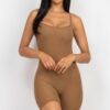 Ribbed Bodycon Romper – Scoop Neck & Spaghetti Straps