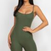 Ribbed Bodycon Romper – Scoop Neck & Spaghetti Straps