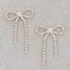Rhinestone Ribbon Earrings – Bow Accent