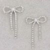 Rhinestone Ribbon Earrings – Bow Accent