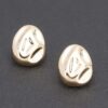 Vintage Oval Stud Earrings – Gold-Dipped Post