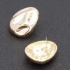 Vintage Oval Stud Earrings – Gold-Dipped Post