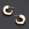 Seamless Vintage Metal Hoop Earrings – Gold-Dipped Post