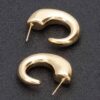 Seamless Vintage Metal Hoop Earrings – Gold-Dipped Post