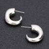 Seamless Vintage Metal Hoop Earrings – Gold-Dipped Post