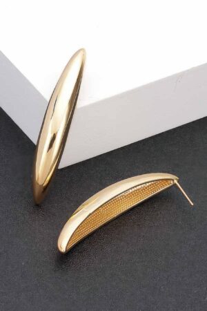 Curved Vintage Stud Earrings with Gold-Dipped Post