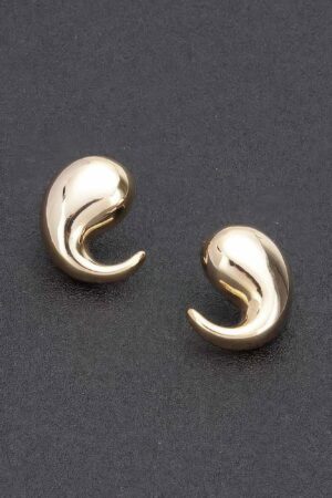 Curved Gold Vintage Stud Earrings – Gold-Dipped Post