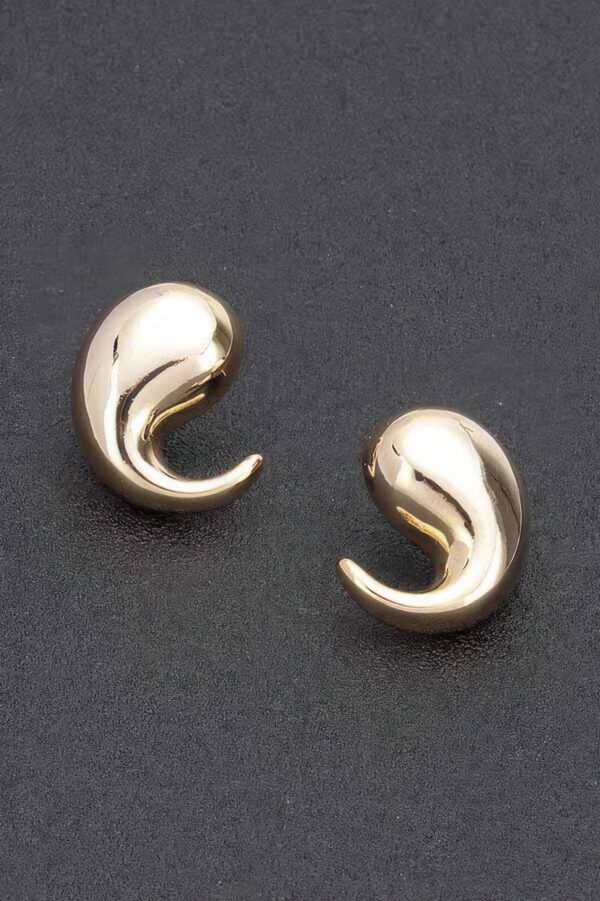 Curved Gold Vintage Stud Earrings – Gold-Dipped Post