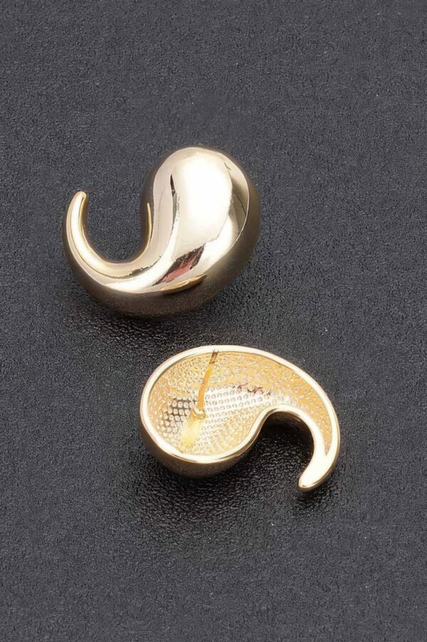 Curved Gold Vintage Stud Earrings – Gold-Dipped Post