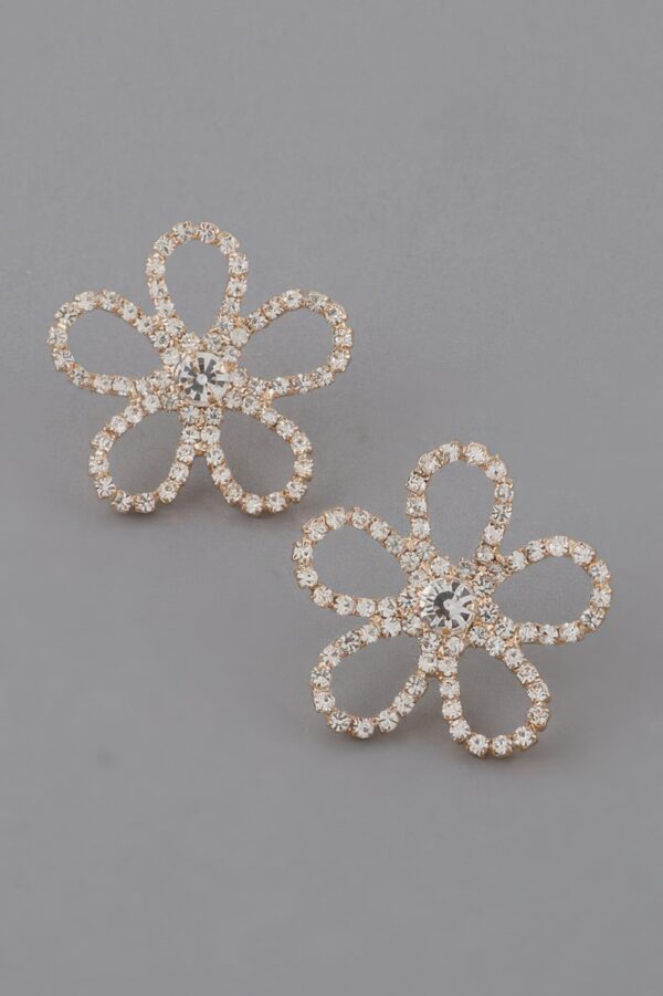 Rhinestone Flower Stud Earrings – Twilight Petals Sparkle