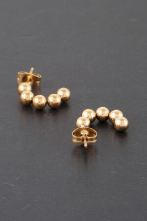 Metal Bead Stud Earrings – Polished Ball Detail