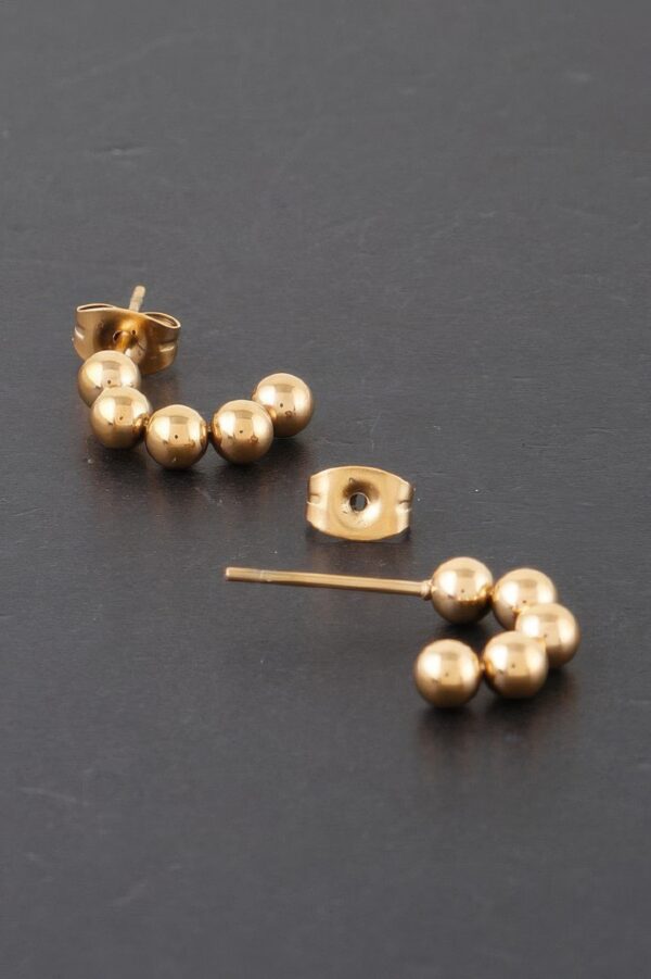 Metal Bead Stud Earrings – Polished Ball Detail