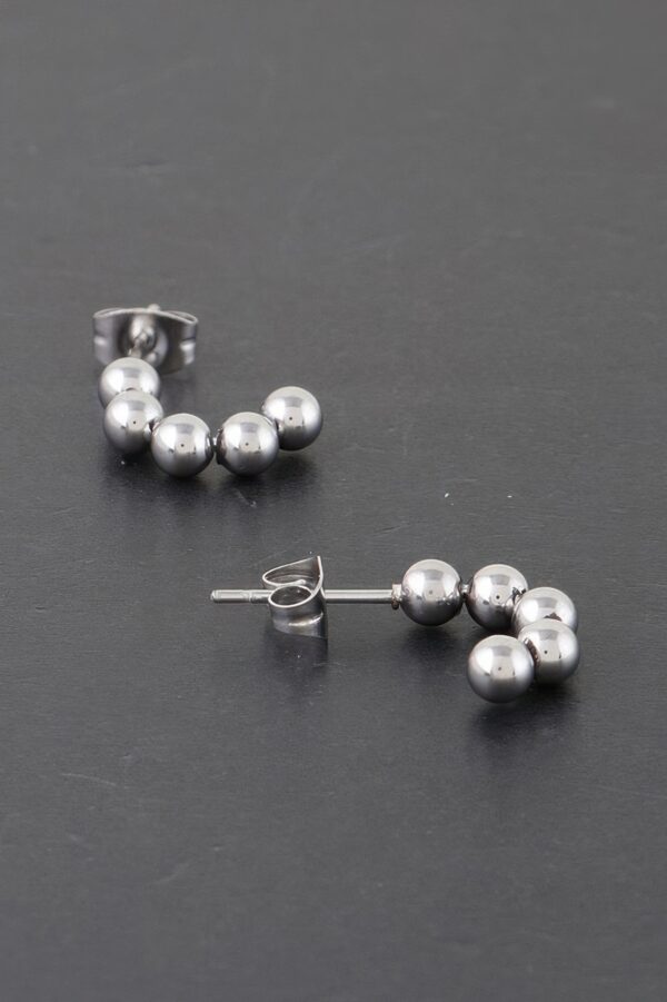 Metal Bead Stud Earrings – Polished Ball Detail