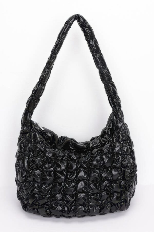 Quilted Metallic Padded Crossbody Bag – Oversized Handle